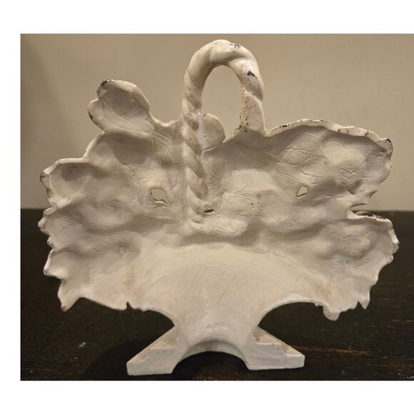 Antique Hubley Cast Iron Floral Basket Doorstop - Picture 3 of 5